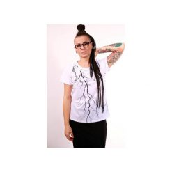 Piorunujący t-shirt Biały. Białe t-shirty damskie marki Sthorm, s, z nadrukiem, z dzianiny, bez kołnierzyka. Za 149,00 zł.