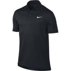 Nike Polo Koszulka Czarny. Czarne podkoszulki męskie Nike, m, bez wzorów, z poliesteru, polo, bez rękawów. Za 188,95 zł.
