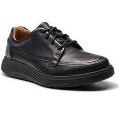 Półbuty CLARKS - Un Abode Ease 261369847 Black Leather. Czarne półbuty męskie Clarks, na co dzień, bez wzorów, ze skóry, bez zapięcia. Za 459,00 zł.