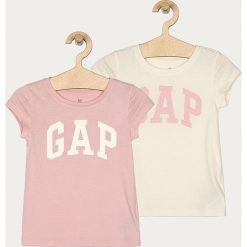 GAP - T-shirt 104-176 cm (2-pack). Różowe bluzki dziewczęce GAP, z nadrukiem, z bawełny, z okrągłym kołnierzem, z krótkim rękawem, krótkie, bez kaptura. Za 119,90 zł.