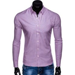 KOSZULA MĘSKA W KRATĘ Z DŁUGIM RĘKAWEM K439 - RÓŻOWA. Różowe koszule męskie Ombre Clothing, m, bez wzorów, z bawełny, bez kołnierzyka, z długim rękawem. Za 29,00 zł.