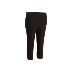 Rybaczki Slim Gym & Pilates FIT+ 500 damskie. Czarne rybaczki damskie marki DOMYOS, l, bez wzorów, z elastanu. Za 34,99 zł.