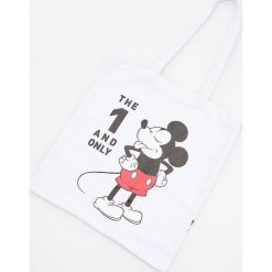 Bawełniana torba Mickey Mouse - Biały. Białe torebki klasyczne damskie Reserved, z motywem z bajki, z bawełny. Za 29,99 zł.