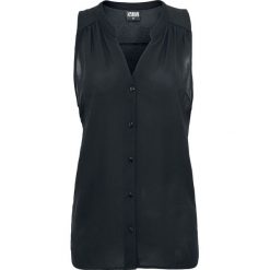 Urban Classics Ladies Sleeveless Chiffon Blouse Bluzka czarny. Czarne bluzki damskie marki Urban Classics, s, bez wzorów, z materiału, bez kołnierzyka, z krótkim rękawem. Za 62,90 zł.