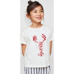 Mango Kids - Top dziecięcy Ocean 110-164 cm. Szare topy damskie marki Mango Kids, z aplikacjami, z bawełny, z okrągłym kołnierzem. W wyprzedaży za 29,90 zł.