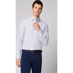 Koszula Błękitna w Kolorowy Nadruk Madison. Niebieskie koszule męskie LANCERTO, m, z nadrukiem, z bawełny, eleganckie. W wyprzedaży za 199,90 zł.