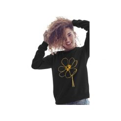 Mak złoty czarna bluza raglanowa uni. Czarne bluzy damskie s, z nadrukiem, z bawełny. Za 116,00 zł.
