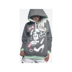 Bluzy rozpinane damskie: Bluza Grafitowa ,,Girl Stuff"