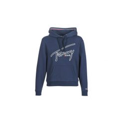 Bluzy Tommy Jeans TJW TOMMY SIGNATURE. Niebieskie bluzy damskie Tommy Jeans, s, bez wzorów, z jeansu, bez rękawów, bez kaptura. Za 399,00 zł.