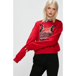 Pinko - Bluza Targa. Czerwone bluzy damskie marki Pinko, s, z nadrukiem, z bawełny, bez rękawów, z kapturem. W wyprzedaży za 579,90 zł.