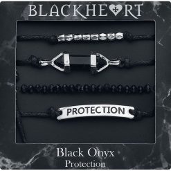Blackheart Black Onyx - Protection Zestaw bransoletek srebrny/czarny. Szare bransoletki damskie marki Blackheart, z tworzywa sztucznego, srebrne. Za 42,90 zł.