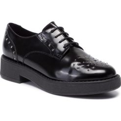 Oxfordy GEOX - D Adrya A D949TA 00038 C9999 Black. Czarne półbuty damskie Geox, bez obcasa, na płaskiej podeszwie, bez zapięcia. W wyprzedaży za 379,00 zł.