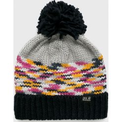 Jack Wolfskin - Czapka. Szare czapki damskie marki Jack Wolfskin, na zimę, bez wzorów, z poliesteru. W wyprzedaży za 79,90 zł.