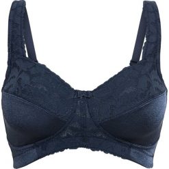 Biustonosz odciążający bez fiszbinów bonprix ciemnoniebieski. Niebieskie biustonosze bonprix, bez wzorów. Za 54,99 zł.