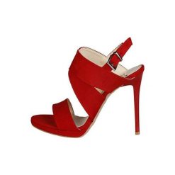 VERSACE 19.69 sandały damskie Irmine czerwone 37. Czerwone sandały damskie Versace 19.69, bez wzorów, bez obcasa, na szpilce, bez zapięcia. Za 269,00 zł.