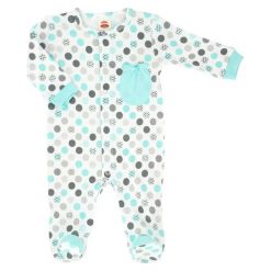 Makoma Śpioszki Dziewczęce Mint Dots 68 Wielokolorowy. Zielone kombinezony dziewczęce marki Makoma, w kropki, z bawełny. Za 49,00 zł.