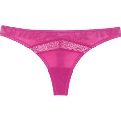 Stringi mini bonprix fuksja. Czerwone stringi bonprix, w paski, z koronki. Za 16,99 zł.