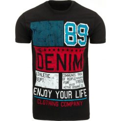 T-shirty męskie: T-shirt męski z nadrukiem czarny (rx1882)