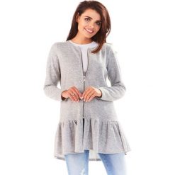 Sweter A193 szary. Szare swetry damskie Awama, s, bez wzorów, z dzianiny, eleganckie, bez rękawów, bez kaptura. Za 109,47 zł.