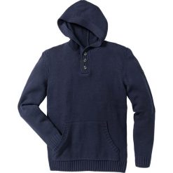 Swetry klasyczne męskie: Sweter z kapturem Slim Fit bonprix ciemnoniebieski