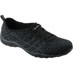 Skechers Breathe Easy 23008-BLK. Czarne buty sportowe damskie Skechers, bez wzorów, z tkaniny, sportowe. W wyprzedaży za 139,99 zł.
