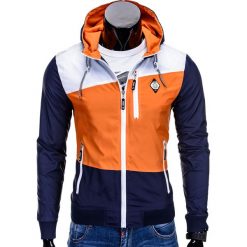 KURTKA MĘSKA PRZEJŚCIOWA WIATRÓWKA C201 - POMARAŃCZOWA. Pomarańczowe kurtki męskie marki Ombre Clothing, m, moro, z poliesteru. Za 89,00 zł.
