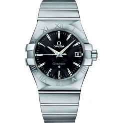 ZEGAREK OMEGA CONSTELLATION 123.10.35.60.01.001. Czarne zegarki męskie marki OMEGA, ze stali. Za 9500,00 zł.