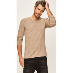 Selected - Sweter. Brązowe swetry męskie Selected, s, bez wzorów, z bawełny, z okrągłym kołnierzem, bez kaptura. Za 169,90 zł.