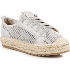 Espadryle damskie: Ażurowe espadryle na wiązanie Seastar odcienie szarości i srebra