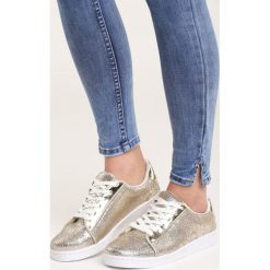 Złote Buty Sportowe Alma. Żółte buty sportowe damskie marki Born2be, z materiału. Za 49,99 zł.