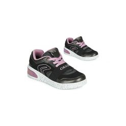 Buty Dziecko Geox J XLED GIRL. Czarne trampki dziewczęce Geox, bez wzorów, bez zapięcia. Za 389,00 zł.