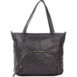 Torebki klasyczne damskie: Skórzana torebka w kolorze czarnym - 27 x 29 x 10 cm