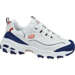 Skechers D'Lites 13148-WNVR 38 Białe. Białe buty sportowe damskie Skechers, bez wzorów, ze skóry, sportowe. W wyprzedaży za 249,99 zł.