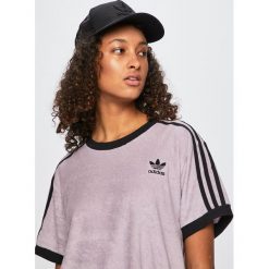 Adidas Originals - Top. Fioletowe topy damskie marki adidas Originals, z bawełny, z okrągłym kołnierzem. Za 149,90 zł.