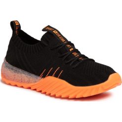 Sneakersy BIG STAR - FF274342 Black/Orange. Czarne półbuty damskie BIG STAR, na co dzień, bez wzorów, z tworzywa sztucznego, retro, bez obcasa, na płaskiej podeszwie, bez zapięcia. Za 169,00 zł.
