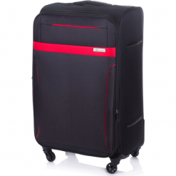 Średnia walizka miękka M Solier STL1316 czarno-czerwona. Czerwone walizki Solier Luggage, bez wzorów, z tworzywa sztucznego, wakacyjne. Za 163,00 zł.