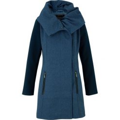 Płaszcz z dużym kołnierzem bonprix ciemnoniebiesko-indygo. Niebieskie płaszcze damskie bonprix, bez wzorów. Za 239,99 zł.