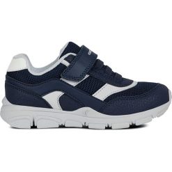 Sneakersy "Torque" w kolorze granatowym. Niebieskie trampki chłopięce geox kids, bez wzorów, na sznurówki. W wyprzedaży za 114,95 zł.