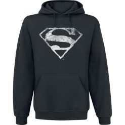 Superman Distressed Logo Bluza z kapturem czarny. Czarne bejsbolówki męskie Superman, m, z motywem z bajki, z kapturem. Za 114,90 zł.