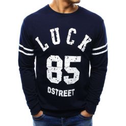 Bluzy męskie: Bluza męska z nadrukiem granatowa (bx3306)