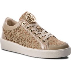 Sneakersy GUESS - FLGLN3 FAL12 BEIBR. Pomarańczowe sneakersy damskie Guess, z aplikacjami, ze skóry ekologicznej, bez obcasa, na płaskiej podeszwie, bez zapięcia. W wyprzedaży za 339,00 zł.