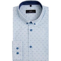 Koszula MICHELE 2 16-08-10-K. Niebieskie koszule męskie Giacomo Conti, m, bez wzorów, z bawełny, wizytowe, button down, bez rękawów. Za 229,00 zł.