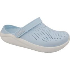 Crocs LiteRide Clog 204592-4KA. Niebieskie klapki damskie Crocs, bez wzorów, z materiału, bez obcasa. W wyprzedaży za 199,99 zł.