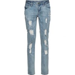 Dżinsy Boyfriend z efektami przetarcia bonprix niebieski "stone”. Niebieskie jeansy damskie bonprix, z jeansu. Za 129,99 zł.