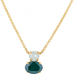 Pozłacany naszyjnik z kryształkami Swarovski - dł. 45 cm. Zielone naszyjniki damskie Destellos, metalowe. W wyprzedaży za 77,95 zł.