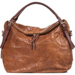 Shopper bag damskie: Skórzana torebka w kolorze brązowym – 50 x 40 x 16 cm