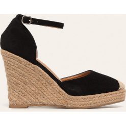 Answear - Espadryle LaDonna. Czarne koturny damskie ANSWEAR, bez obcasa, na obcasie, na klamry. Za 129,90 zł.