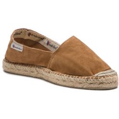 Espadryle ESPADRILLES - Alparga.3C 21384-31873-1 Ante Camel. Pomarańczowe espadryle damskie marki Espadrilles, bez wzorów, ze skóry, bez obcasa, na płaskiej podeszwie. W wyprzedaży za 169,00 zł.