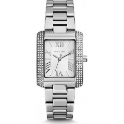 Zegarek kwarcowy "Petite Emery" w kolorze srebrnym. Szare, analogowe zegarki damskie Michael Kors, srebrne. W wyprzedaży za 454,95 zł.