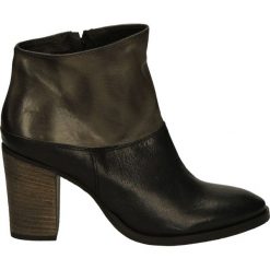 Botki - 7111 NERO-GRA. Czarne botki damskie skórzane marki Venezia, na obcasie. Za 249,00 zł.